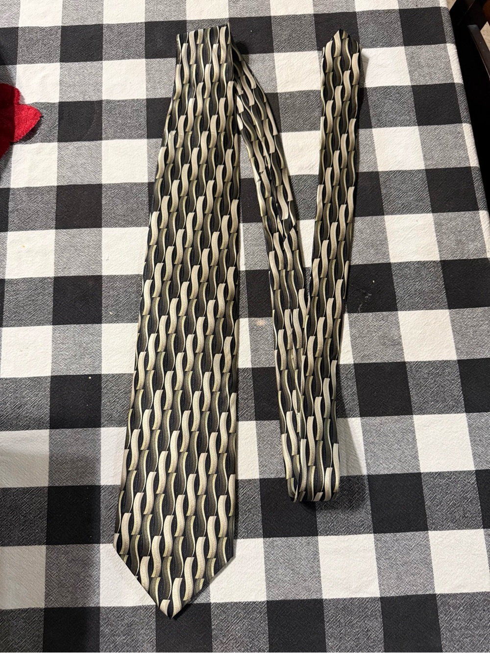 Covington Black and Gold Geometric Silk Tie